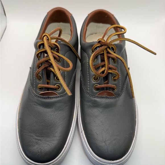 Polo Ralph Lauren Gray Leather Sneakers - Picture 1 of 9